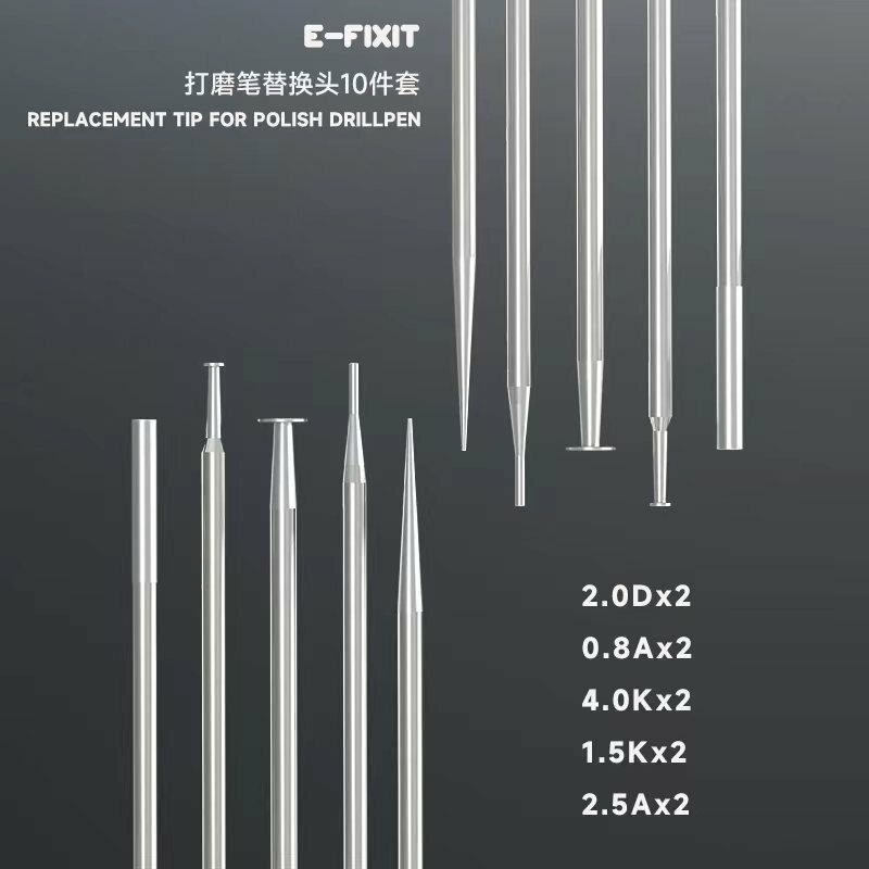 10 قطعة/المجموعة الكهربائية طحن القلم استبدال تلميح العالمي قطر 2.3 مللي متر تلميع القلم طحن رئيس ل Maant D1 D2 irx5 irx6 SG02