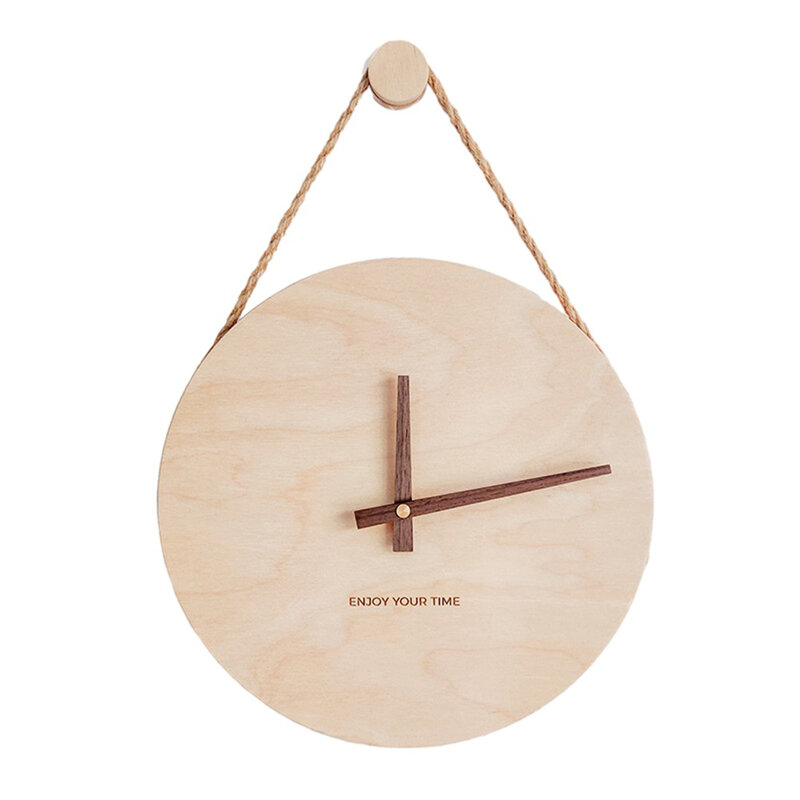 حبل تعليق خشبي بحبل ، بيانات قياس يدوية ، مناسبة لطاولة غرفة المعيشة ، ساعة جمالية ، قطر سم