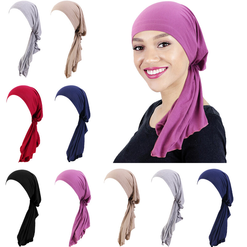 النساء المسلمات وشاح الرأس الحجاب الكيميائي غطاء عمامة قبل تعادل أغطية الرأس باندانا السرطان فقدان الشعر الحجاب رئيس التفاف تمتد قبعة الحجاب