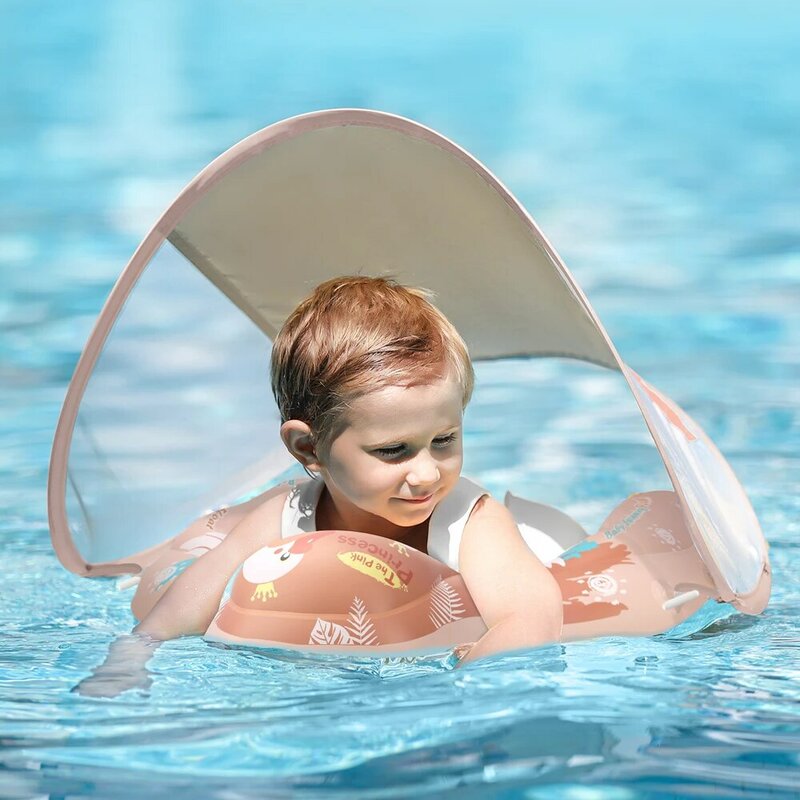 طفل السباحة تعويم مع المظلة سبلاش اللعب نفخ حمام أطفال تعويم الدائري سوان اللعب السباحة المدرب للفتيات