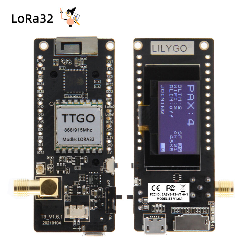 LILYGO® LoRa32 V2.1 ESP32 لورا مجلس التنمية ، SX1276 SX1278 وحدة ، 433MHz 868MHz 915MHz ، 0.96 بوصة OLED ، لتقوم بها بنفسك واي فاي بلوتوث