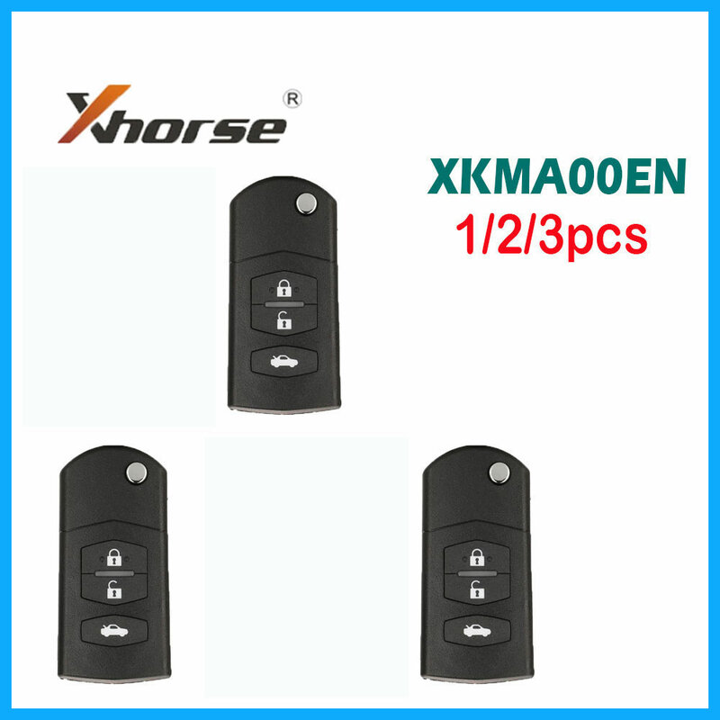 Xhorse-XKMA00EN VVDI سلك مفتاح بعيد ، 3 أزرار ، سيارة مفتاح بعيد لمازدا ، مفتاح عالمي ل VVDI2 ، أداة صغيرة ، 1 قطعة ، 2 قطعة ، 3 قطعة