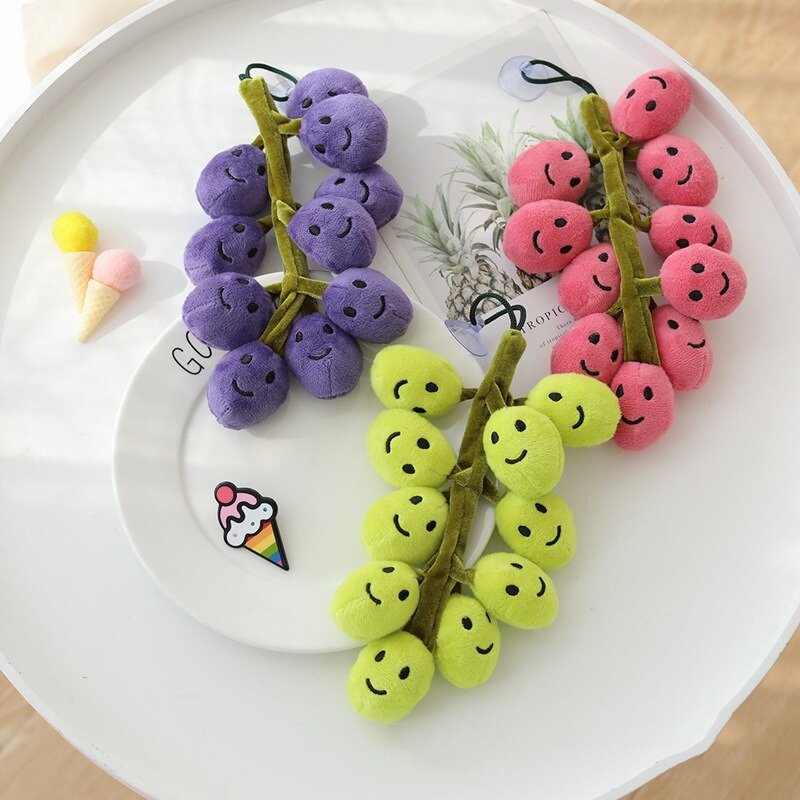 محاكاة مجموعة من لعب العنب القطيفة ، فاكهة صغيرة لطيفة ، دلاية محشوة ، ديكور منزلي ، هدايا إبداعية للأطفال