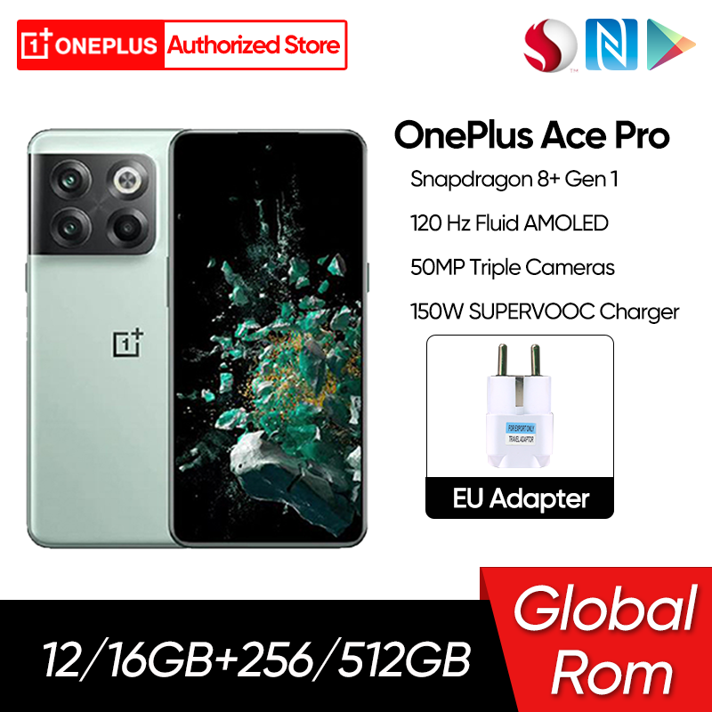 هاتف ذكي OnePlus-Ace Pro ، 10 T ، 5G ، Rom عالمي ، Snapdragon 8 + ، Gen 1 ، 150 واط ، شحن SuperVOOC ، بطارية 4800mAh ، 50MP ، هاتف محمول