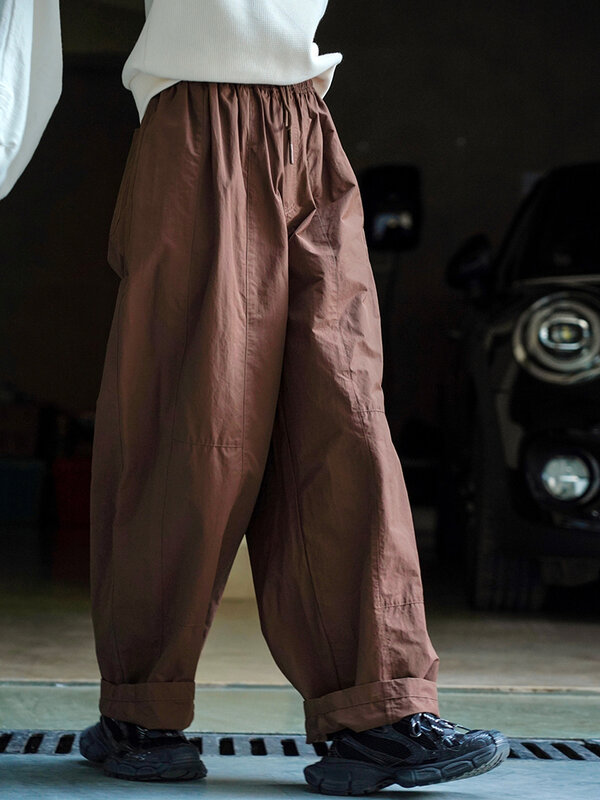 [Lanmrem]-بنطال فضفاض برباط للنساء ، خصر عالٍ ، ساق واسعة ، ملابس على الطراز الكوري ، جديد ، 26d8616 ، الصيف ،!