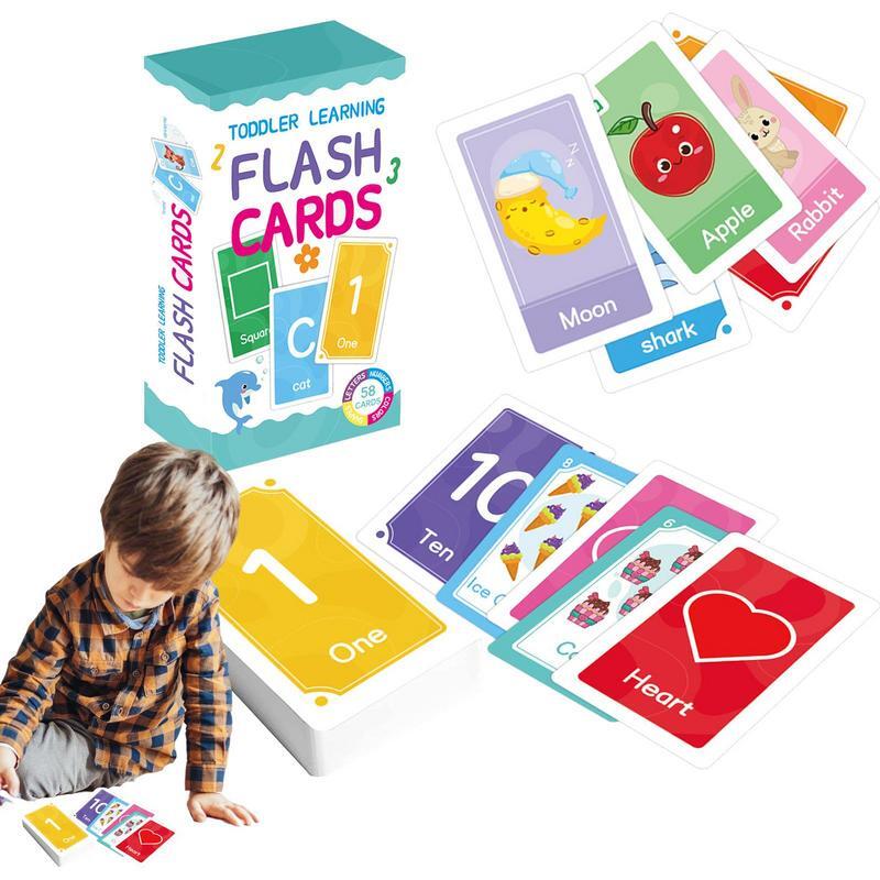 طفل بطاقات فلاش للأطفال ما قبل المدرسة ، وتعلم أرقام الأشكال والحروف بطاقة ، التعليمية بطاقات فلاش التعلم ، دافق بطاقة هدية