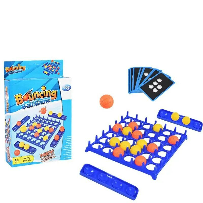لعبة طاولة كرة القفز للعائلة ، مجموعة ألعاب الطاولة ، كرات كذاب ، لعبة مع 16 كرة ، 9 بطاقات التحدي ، الشبكة ، الطرف