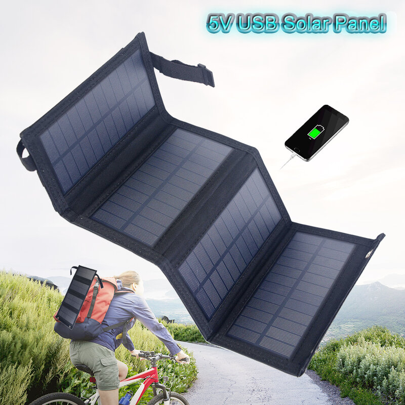 20 واط لوحة شمسية قابلة للطي عدة USB 5 فولت السياحة بانيل قوة البنك خلايا مقاوم للماء البطارية الشمسية للتخييم في الهواء الطلق التنزه شاحن