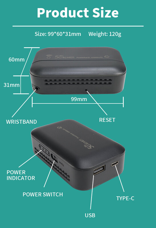 Optfocus-جهاز توجيه لاسلكي محمول ، مودم 4G LTE ، USB TYPEC ، بطاقة SIM 4G ، 10000mAh ، مودم Mifi ، نقطة اتصال واي فاي صغيرة