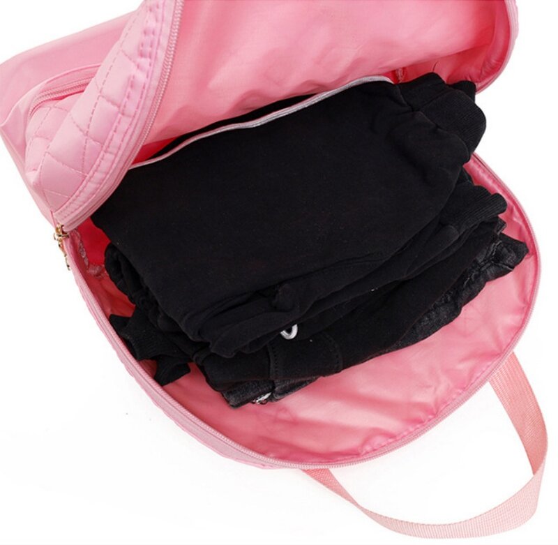 حقيبة رقص مخصصة ومطّرشة للفتيات ، حقيبة مفوشة وردية اللون ، حقائب رقص ذات اسم مخصص