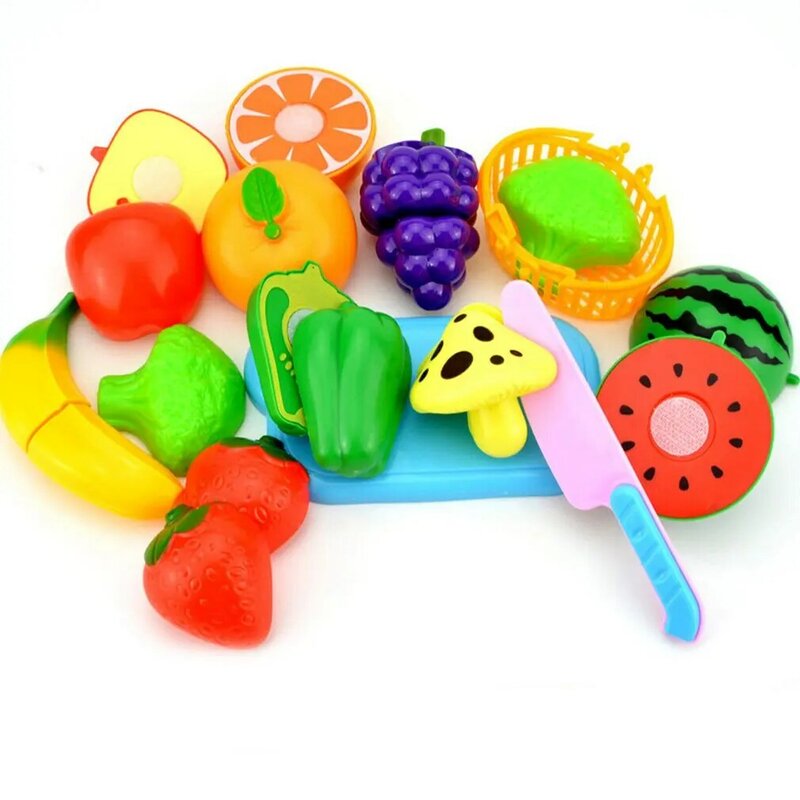 التظاهر اللعب البلاستيك الغذاء لعبة مجموعة للأطفال ، DIY بها بنفسك لعبة كعكة ، قطع الفاكهة ، الخضار الغذاء التظاهر اللعب اللعب ، الهدايا التعليمية