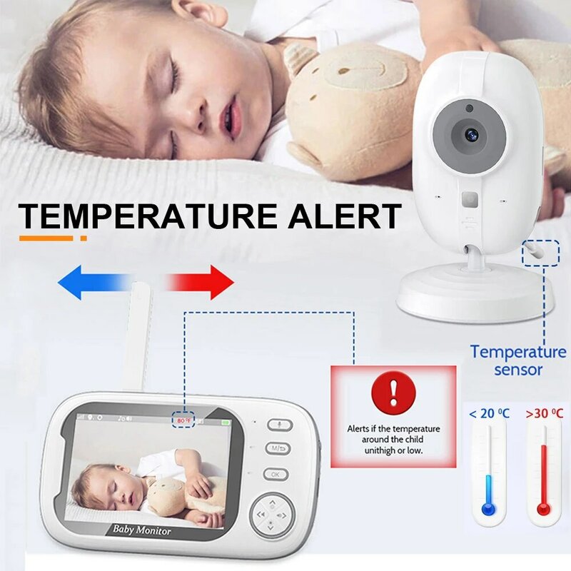 جهاز مراقبة فيديو لاسلكي للأطفال ، الأم ، الأطفال ، صوت في اتجاهين ، كاميرا حماية للمربية ، رؤية ليلية ، مراقبة درجة الحرارة ، ، ، ، ،