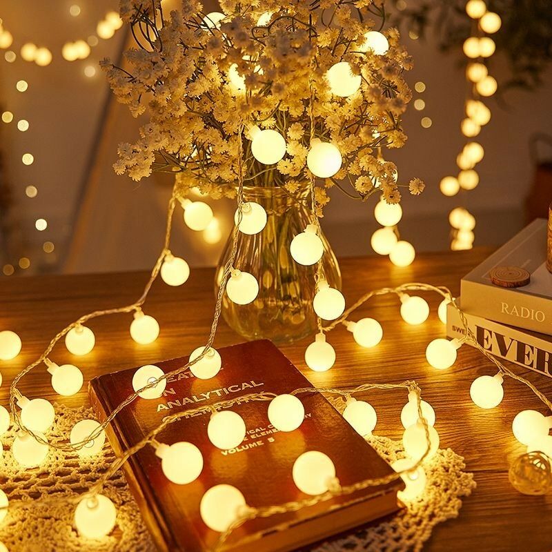 USB الطاقة LED الكرة جارلاند الجنية مصباح سلسلة في الهواء الطلق ضوء دافئ ملون عيد الميلاد حفل زفاف ديكور غرفة DIY بها بنفسك الديكور