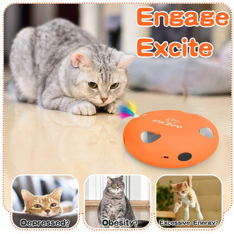 Inkgarden-ألعاب القط التفاعلية الذكية للقطط في الأماكن المغلقة ، لعبة القط ، التلقائي ، 7 ثقوب ، الفئران اجتز واحد الخلد
