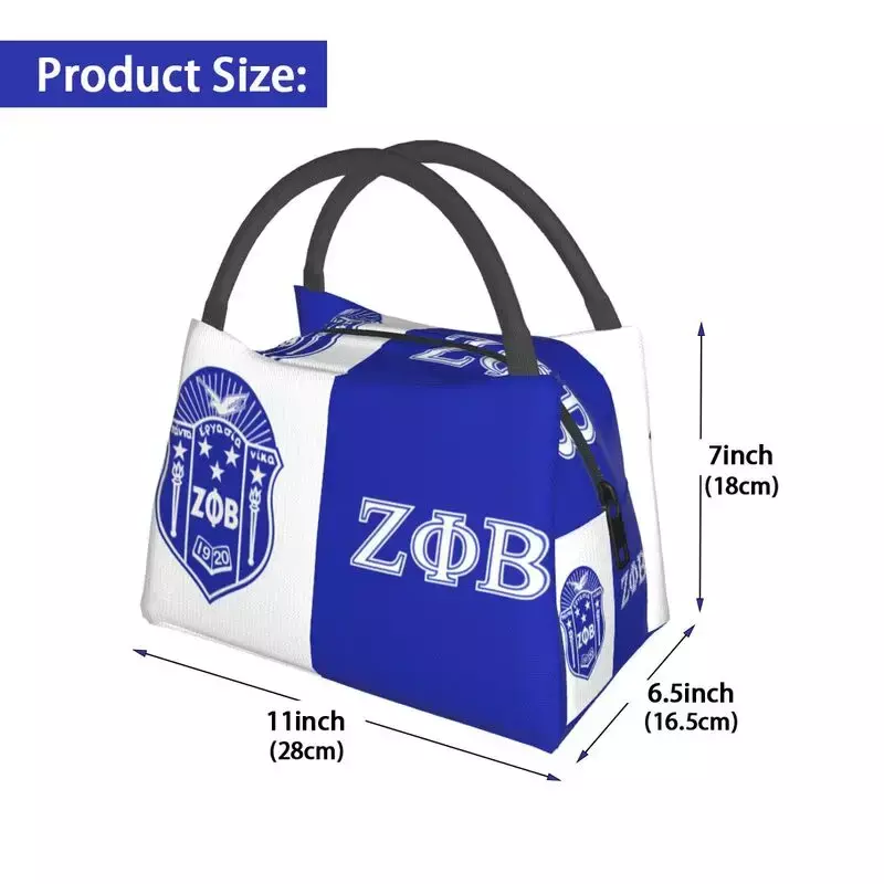 حقيبة غداء معزولة بشعار Zeta Phi Beta للنساء ، التخييم ، السفر ، مانعة للتسرب ، مبرد ، صندوق حراري