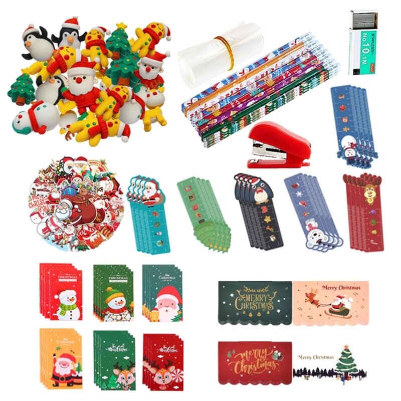 مجموعات أدوات مكتبية للأطفال مجموعة هدايا أدوات مكتبية لعيد الميلاد مجموعة ممحاة هدايا عيد الميلاد مجموعة أقلام رصاص أدوات لعيد