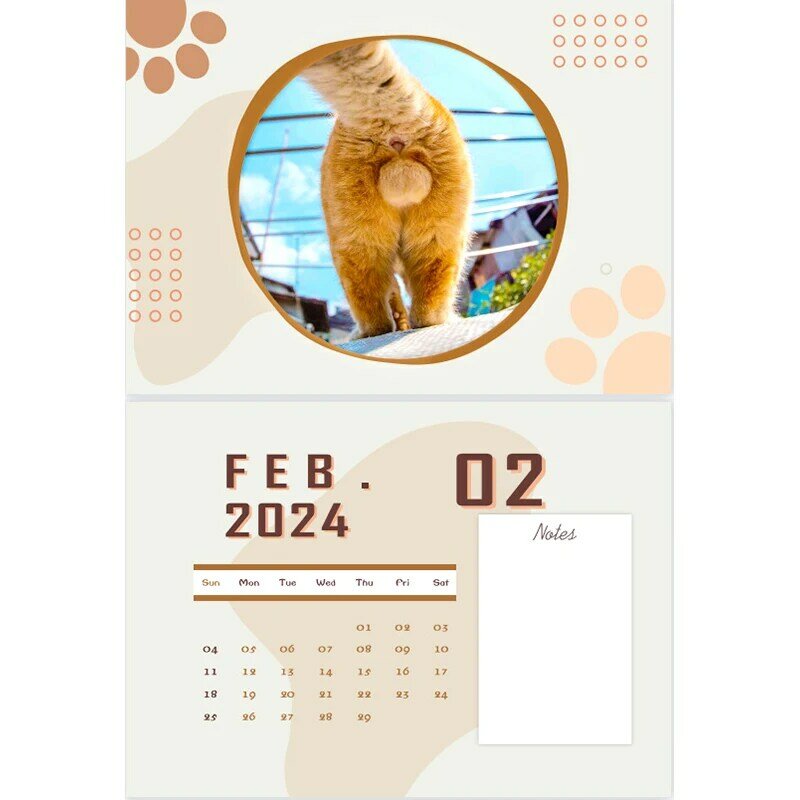 تقويم معلق على الحائط لمحبي القطط ، تقويمات القطط ، تقويم مؤخرة القط ، تقويمات لطيفة ، سلالة الكلب المضحك ، 2022 ، 2024
