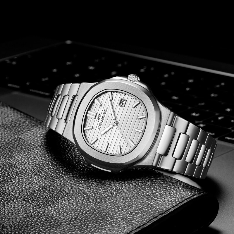 DIUDN تصميم الرجال الساعات الفاخرة العلامة التجارية العليا اليابان كوارتز ساعة اليد الرياضة الأعمال الفولاذ المقاوم للصدأ مقاوم للماء ساعة reloj hombre