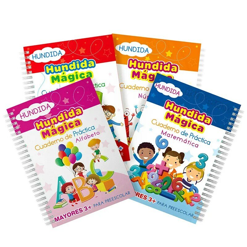 كتاب سحري نسخة كتب للأطفال دفتر الخط الاسباني مونتيسوري شحن مجاني تعلم ممارسة الخط للأطفال