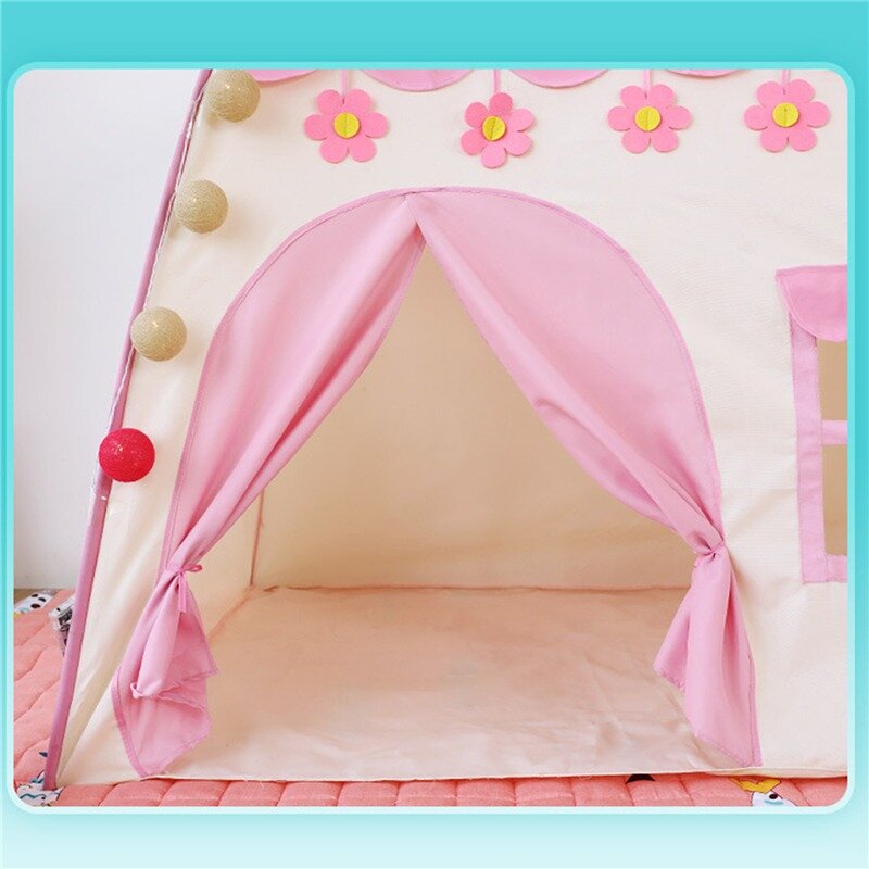 خيمة منزل كبيرة للعب 1.3 متر للأطفال قابلة للطي ويغوام في الأماكن المغلقة غرفة الأميرة القلعة خيمة غرفة نوم الأطفال خيمة بنين بنات