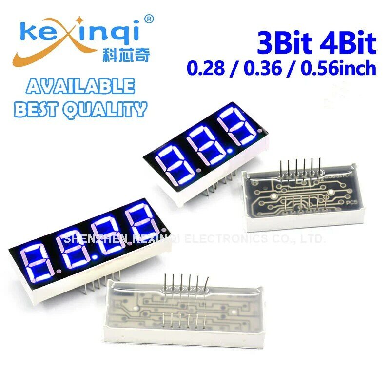 5 قطعة الأزرق LED أرقام عرض 0.28 بوصة 0.36 بوصة 0.56 بوصة 3bit 4Bit الكاثود الأنود 8 الشكل عرض ضوء LED أنبوب رقمي