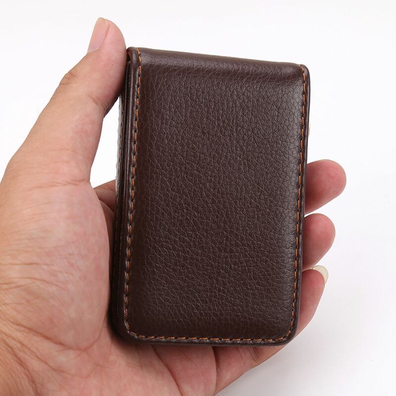 محفظة صغيرة من الجلد الصناعي للرجال ، مشبك نقدي ، محفظة عملات معدنية ، حامل بطاقة هوية ، حامل بطاقة عمل ، هدية نسائية ، موضة ، قصيرة