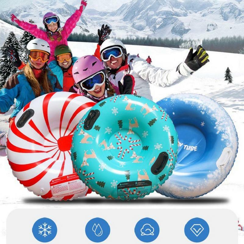 مزلقة للأطفال من أنبوب الثلج ، دائرة تزلج سميكة قابلة للنفخ بمقبضين ، ملحقات تزلج شتوية خارجية للأطفال