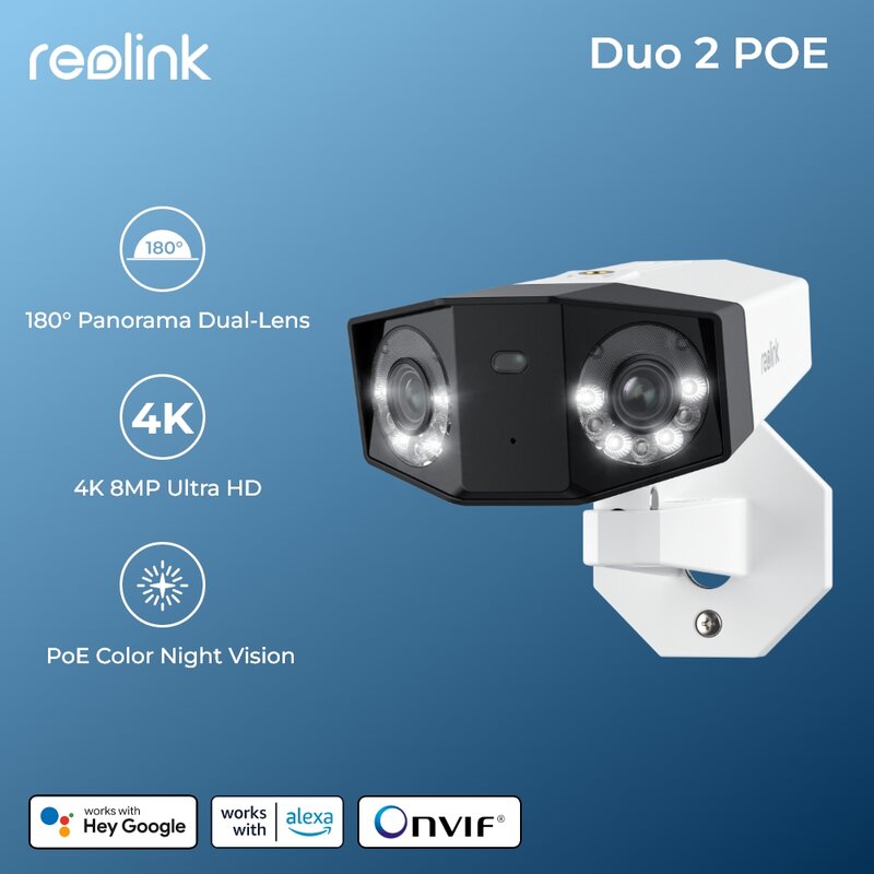 ريولينك-عدسة مزدوجة كاميرا الأمن بو ، كاميرا IP في الهواء الطلق ، 2K زائد البطارية ، كاميرات المراقبة بالفيديو المنزلية ، 6MP ، واي فاي ، Duo 2 سلسلة