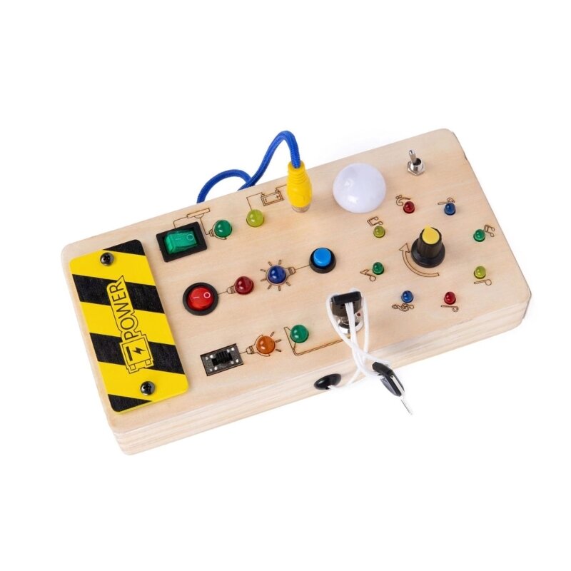 لوحات مشغولة متعددة الاستخدام لعبة لوحة مونتيسوري LED لعبة طفل كهربائي PuzzleBoard دروبشيب