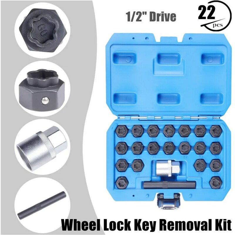 مجموعة مفاتيح رئيسية لصامولة قفل العجلات ، أداة إزالة القفل الشاملة لسيارة بي أو دبليو ، محرك 22 أو