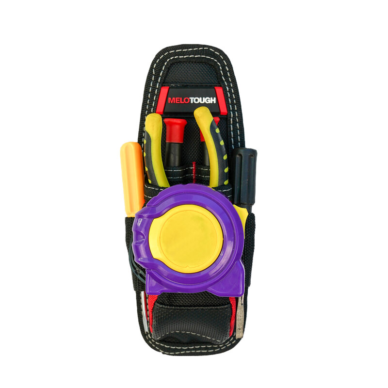 MELOTOUGH حقيبة أدوات تراديسمان برو الثقيلة مع جيوب مختلفة الحجم وثونج شريط كهربائي ، حامل المطرقة