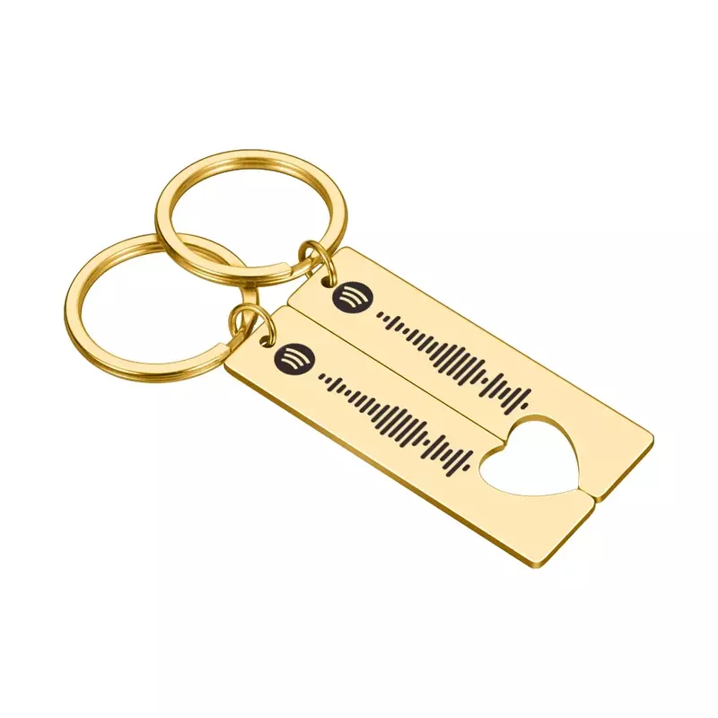 زوجين الموسيقى هدية المفاتيح شخصية سبوتيفي رمز سلاسل المفاتيح مخصص الموسيقى سبوتيفي مسح رمز مفتاح سلسلة نقش خاتم مفتاح