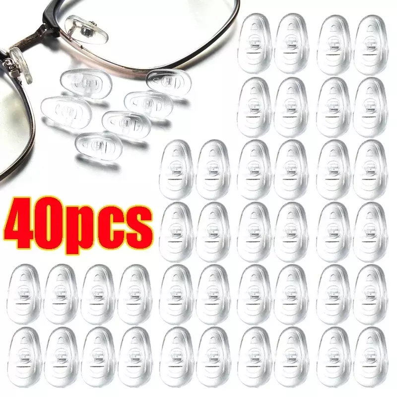40 قطعة غرفة الهواء واضح البيضاوي نظارات الأنف قوس سيليكون منصات الأنف نظارات قوس مكافحة قطرة النظارات الشمسية نظارات اكسسوارات