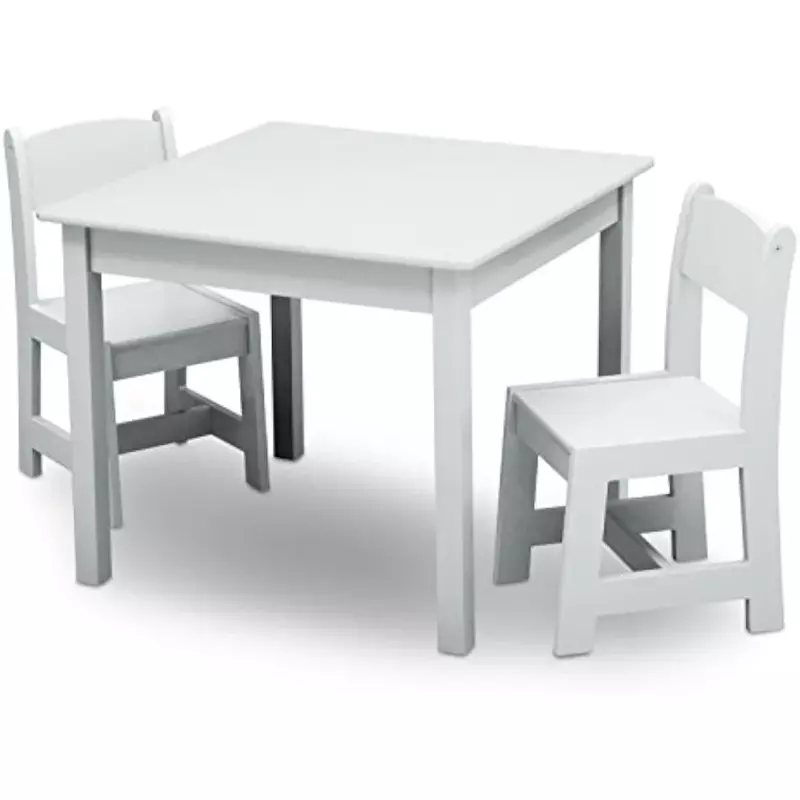 طاولة بيضاء مع كرسي وطاولة للأطفال ، مكتب أطفال مجاني الشحن ، ألعاب حمالة سياج للفتيات والكلاب ، مجموعة من 3 قطع