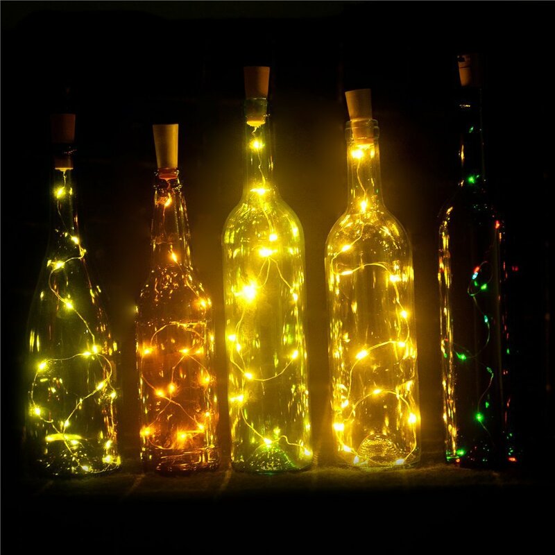الجنية ضوء 5 قطعة/الوحدة Led الأسلاك النحاسية زجاجة النبيذ سدادة سلسلة أضواء عطلة ديكور المنزل عيد الميلاد الزفاف عيد ميلاد الديكور