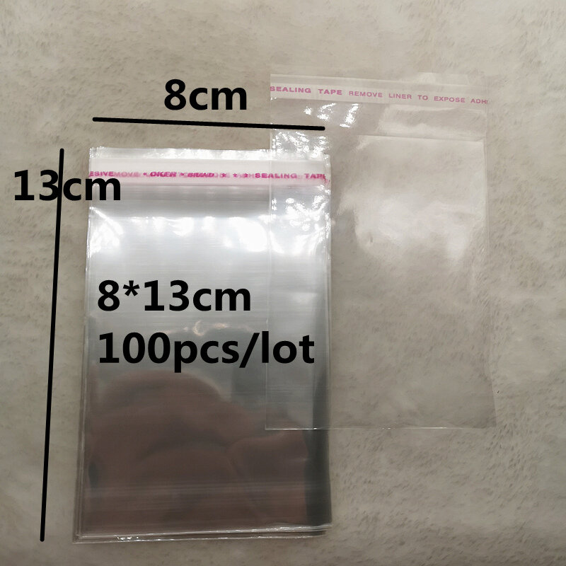الجملة 4x6-14x14cm نماذج مختلفة كيس بولي الأغلاق شفافة Opp حقائب بلاستيكية ذاتية اللصق ختم صنع المجوهرات حقيبة ..