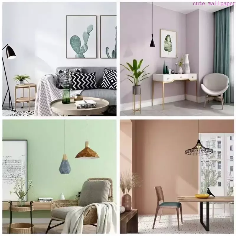 ذاتية اللصق Morandi لون الفينيل ملصق ، مقاوم للماء خلفية سميكة ، غرفة نوم ، غرفة المعيشة ، فندق ، ورق الحائط ، جديد