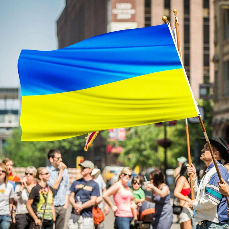 90*150 سنتيمتر العلم أوكرانيا العلم الوطني راية مكتب النشاط موكب مهرجان ديكور المنزل أوكرانيا علم الدولة الحرفي غرامة