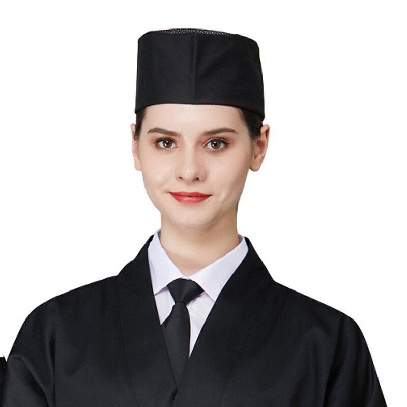 تنفس السوشي قبعة مطعم المرأة قبعة طاهٍ رجل فندق كوك القبعات اليابانية والكورية المطبخ النادل قبعات العمل شبكة