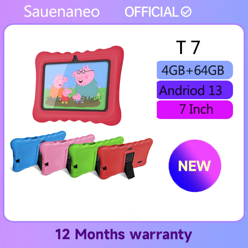 Sauenane-جهاز لوحي رباعي النواة للأطفال ، أندرويد 13 ، شبكة 5G ، 4GB ، 64GB Tab ، 7 "، رخيصة ، هدية للأطفال ، واي فاي ، 5G