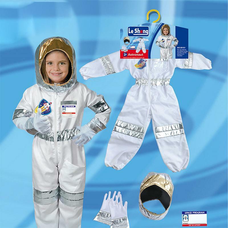 أطفال رائد الفضاء ازياء الفضاء بذلة للبنين الفضة دور اللعب تأثيري ازياء للأطفال بنين بنات فستان مثل الحقيقي