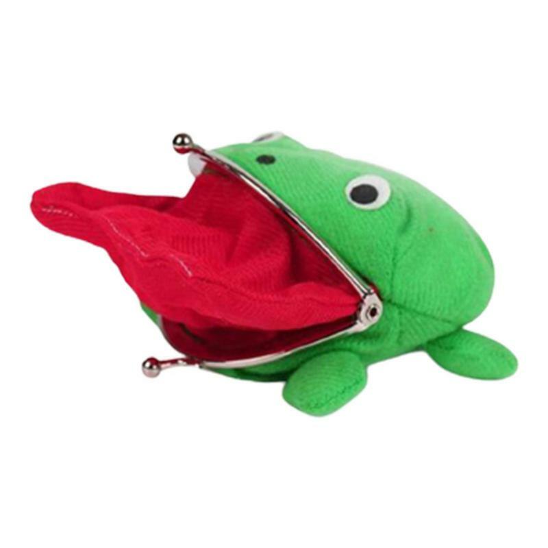 قطعة Kawaii لطيف الأخضر الضفدع عملة حقيبة تأثيري الدعائم أفخم لعبة محفظة محفظة مضحك هدية أشتات المال حقيبة لعبة