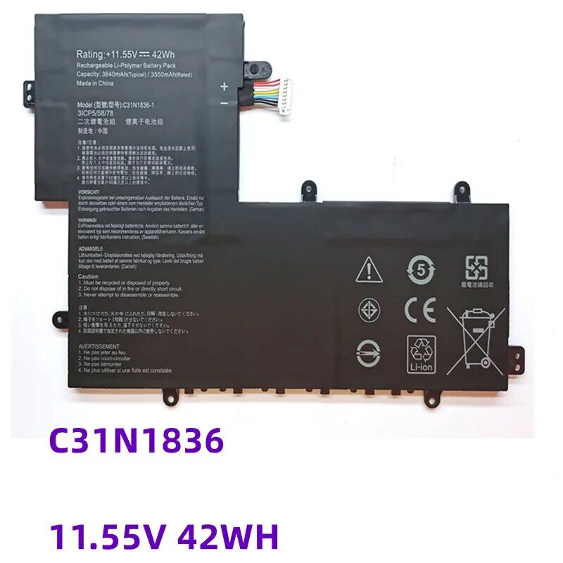 جديد 11.55V 42Wh C31N1836 بطارية 3ICP5/58/78 ل Chromebook C204MA-BU0030 C204MA-GJ0080 C204MA-YS02-GR