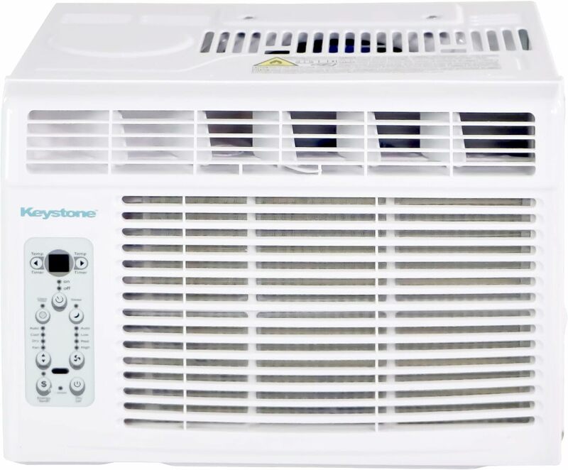 مكيف هواء مثبت بالنوافذ ومزيل الرطوبة من Keystone مع جهاز تحكم عن بعد ذكي ، نافذة تيار متردد للشقة وغرفة المعيشة ، 8000 BTU