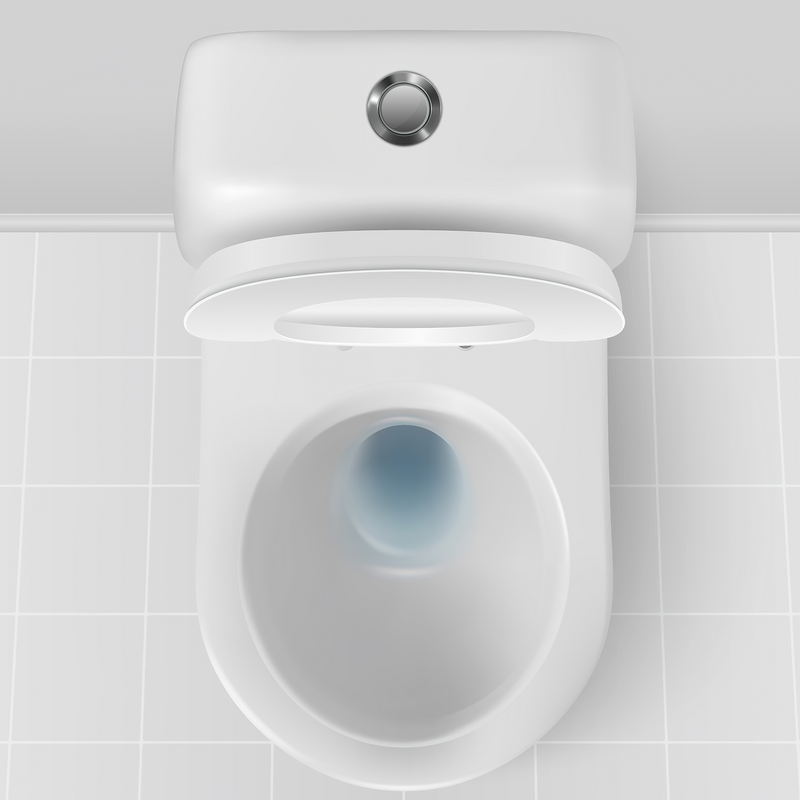غطاء خزان مياه المرحاض زر ضغط ، زر ضغط مزدوج ، دائري ، 1.