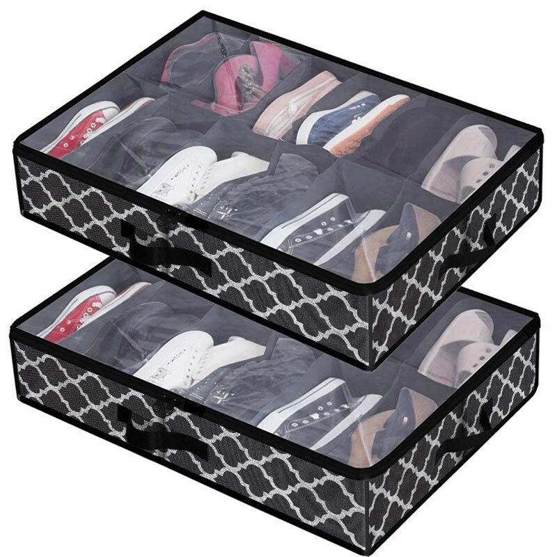 2023 تحت السرير الأحذية تخزين المنظم الحاويات طوي تحت السرير خزانة صندوق حقيبة تحت السرير المنظم الأحذية تخزين حامل
