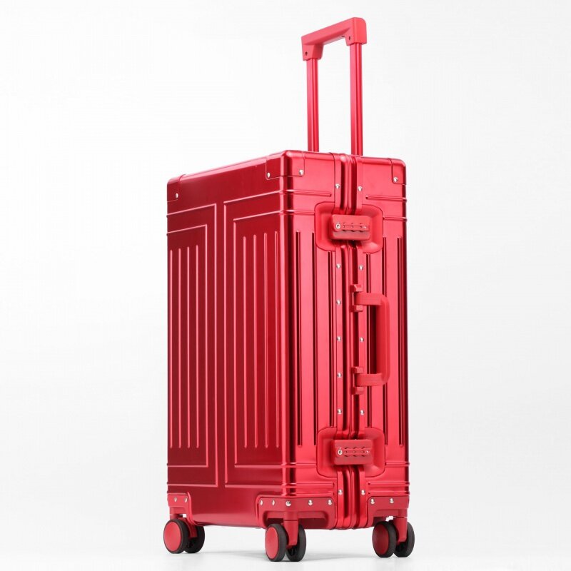 صندوق ترولي من سبائك الألومنيوم والمغنيسيوم ، حقائب بعجلات عالمية ، حقيبة سفر ، للرجال والنساء ، حقيبة سفر جديدة