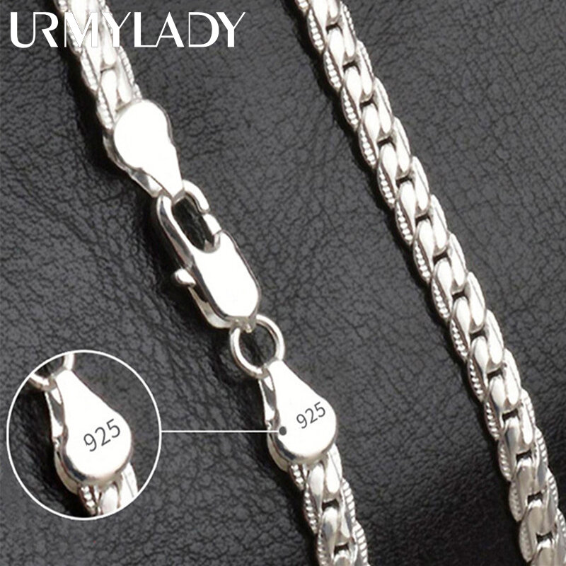 Urpwady-نوبل قلادة للنساء والرجال ، 925 فضة ، تصميم العلامة التجارية الفاخرة ، والأزياء ، مجوهرات الخطوبة الزفاف ، 20-60 سنتيمتر