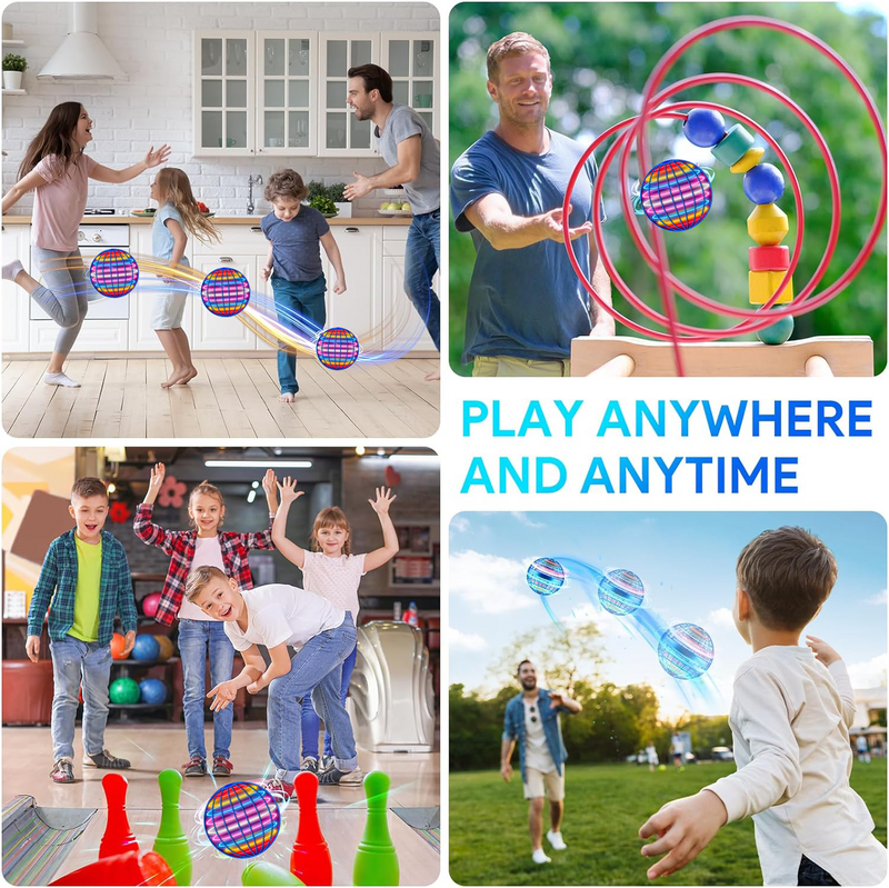كرة طائرة مع كرة كونية ليد ، كرة تعليق دوارة للأطفال ، مناسبة للألعاب الداخلية والخارجية ، ملونة