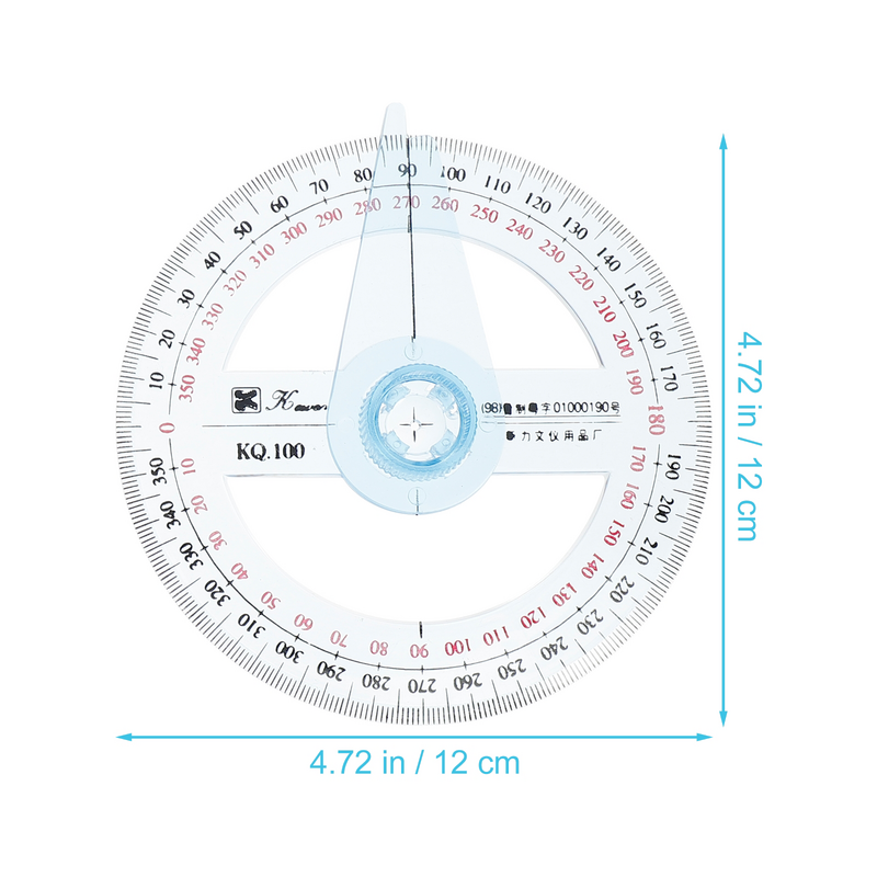 منقلة دوارة دائرية لطلاب المدارس الابتدائية ، مقياس دوران بلاستيكي شفاف ، شمعي درجة ، 2